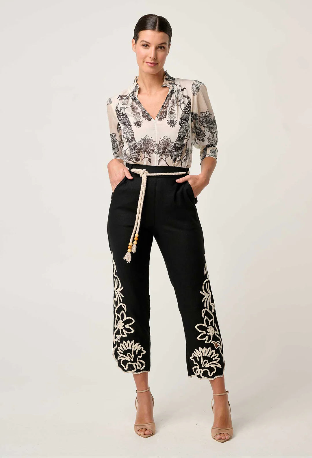OnceWas II HELM Placement Embroidered Pant