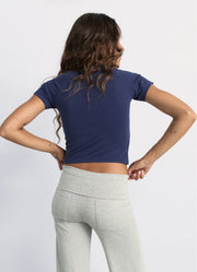 Pinky & Kamal CROPPED BABY Tee - navy