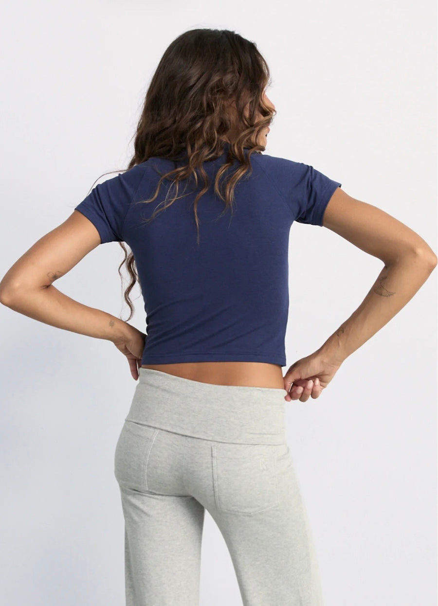 Pinky & Kamal CROPPED BABY Tee - navy