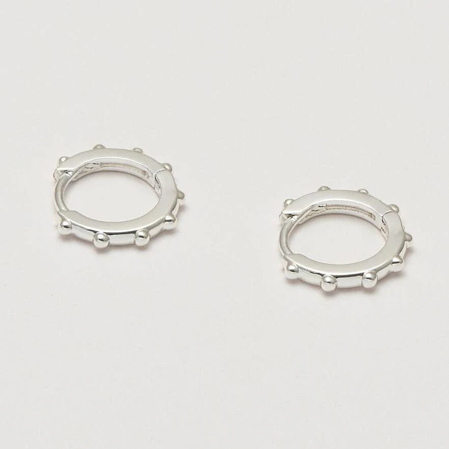 Estella Bartlett II Granulated Huggy Earrings - Silver Plated