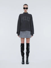 ENA Pelly II GLITTER Collegiate Sweatshirt - Off Black