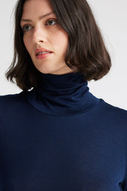 Toorallie Merino Turtle Neck Merino Tee Navy