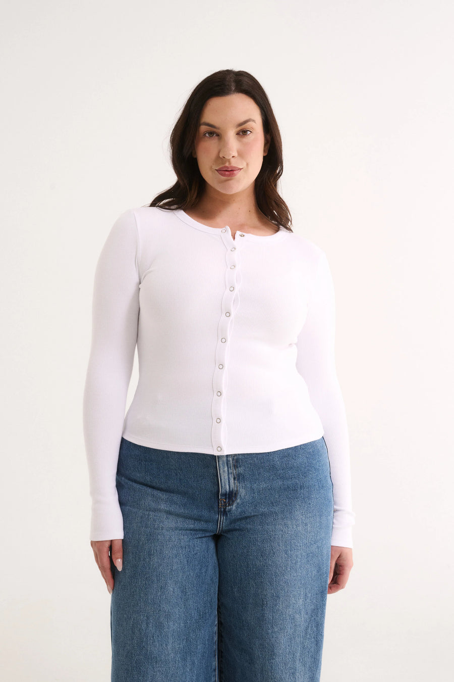 PRIMI II CATERINA SNAP BUTTON TOP - White