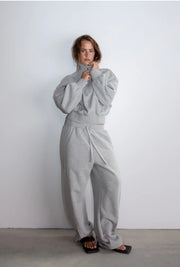Pinky & Kamal II BARREL FLEECE TRACK PANT - Grey Marle