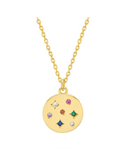 Estella Bartlett II Mix CZ Coin Necklace - Gold Plated