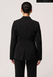 Oncewas II PETITES MARCELA PEARL EMBELLISHED VISCOSE STRETCH BLAZER - Black/Pearl