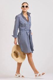 Shirty II CLASSIC Cotton Shirtdress - French Navy Stripe