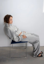 Pinky & Kamal II BARREL FLEECE TRACK PANT - Grey Marle