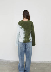 Pinky & Kamal II TIE DYE LONG SLEEVE TOP - Blue/Green