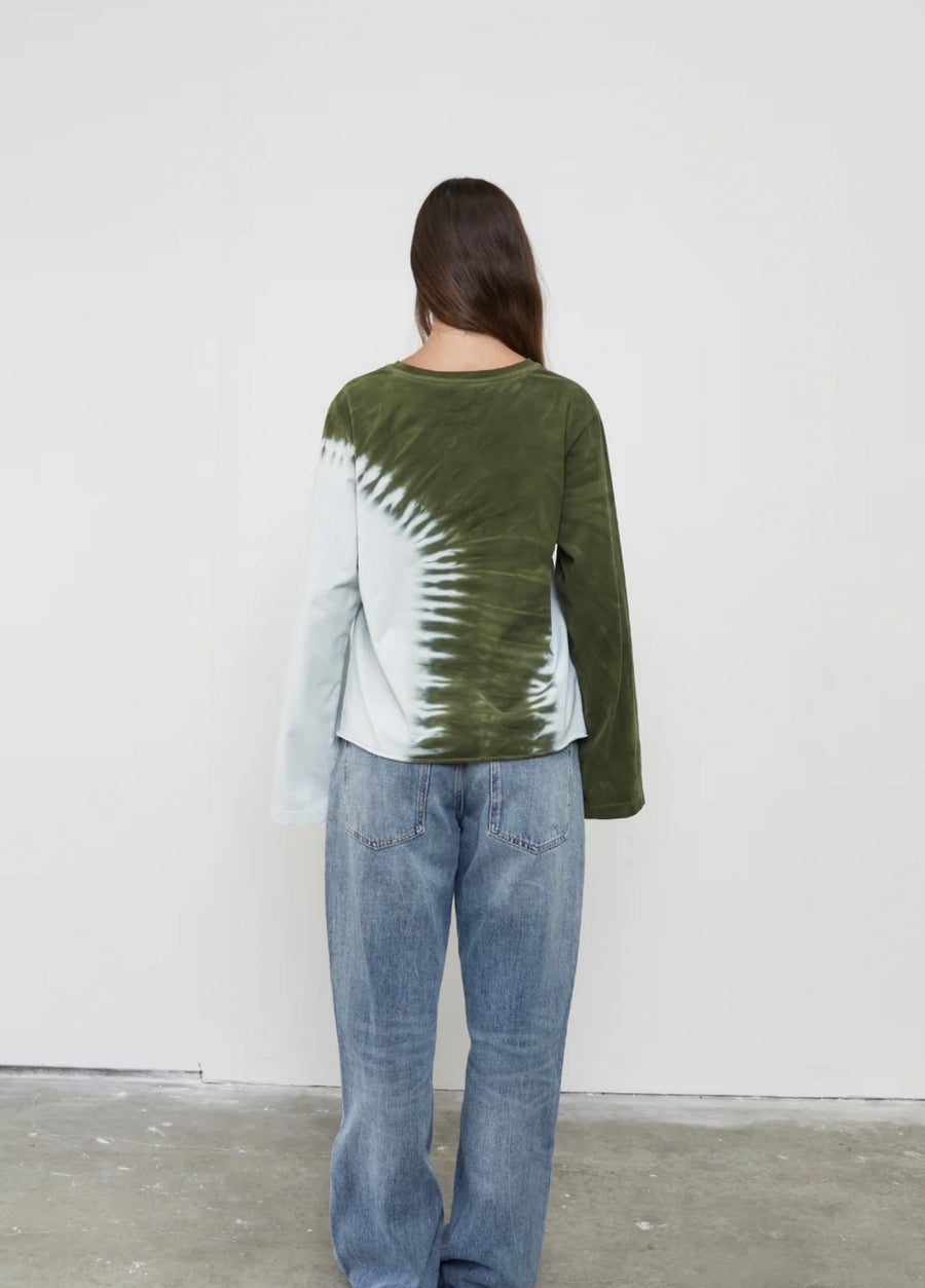Pinky & Kamal II TIE DYE LONG SLEEVE TOP - Blue/Green