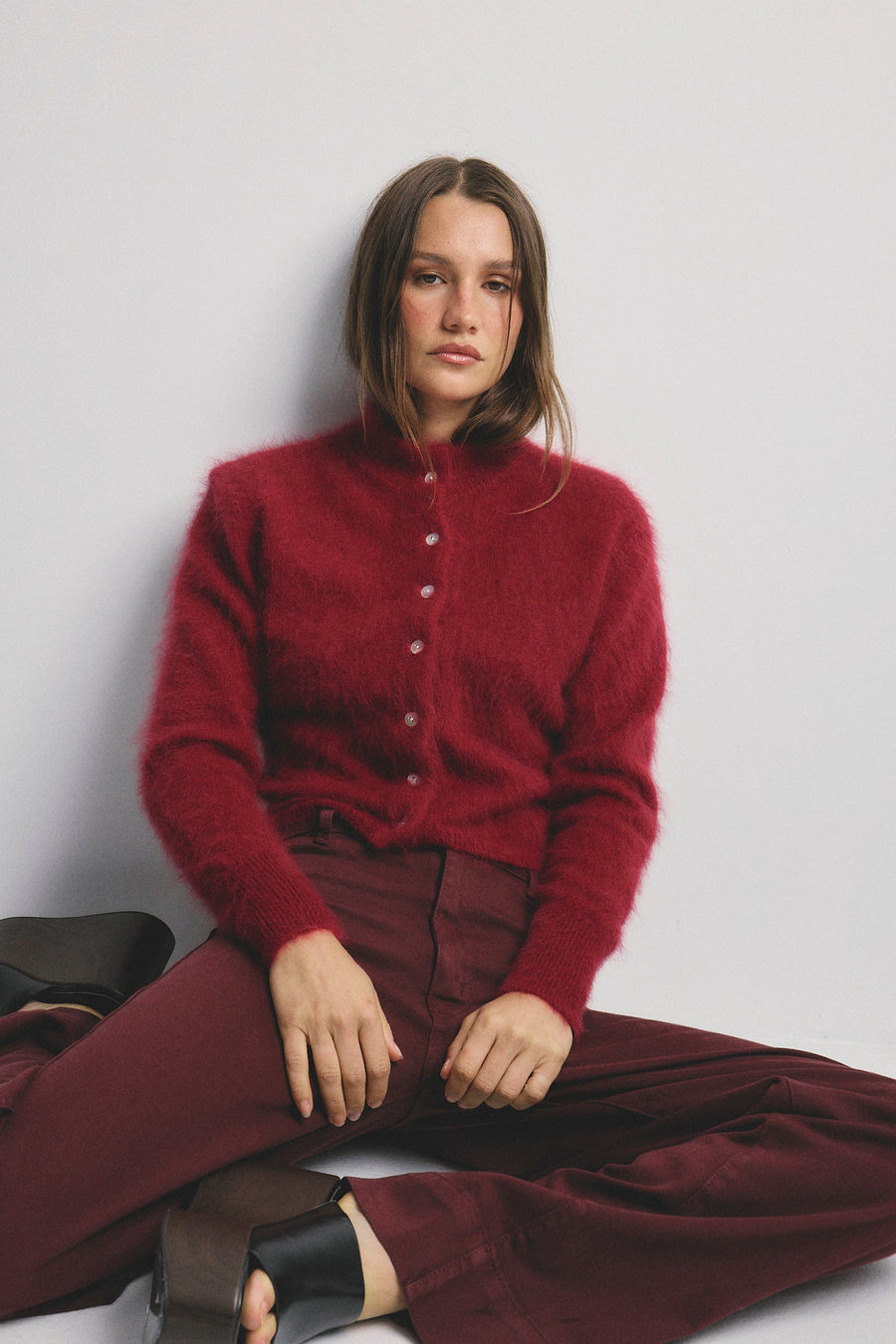 World Of Nomads II BELLA Cashmere Cardigan - Cerise