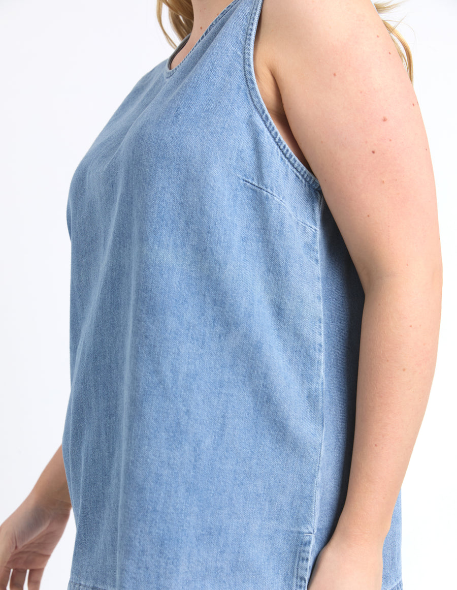 Elm Lifestyle II CURTIS Chambray Tank - Blue Wash