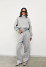 Pinky & Kamal II 1/4 ZIP FLEECE SWEATER - Grey Marle