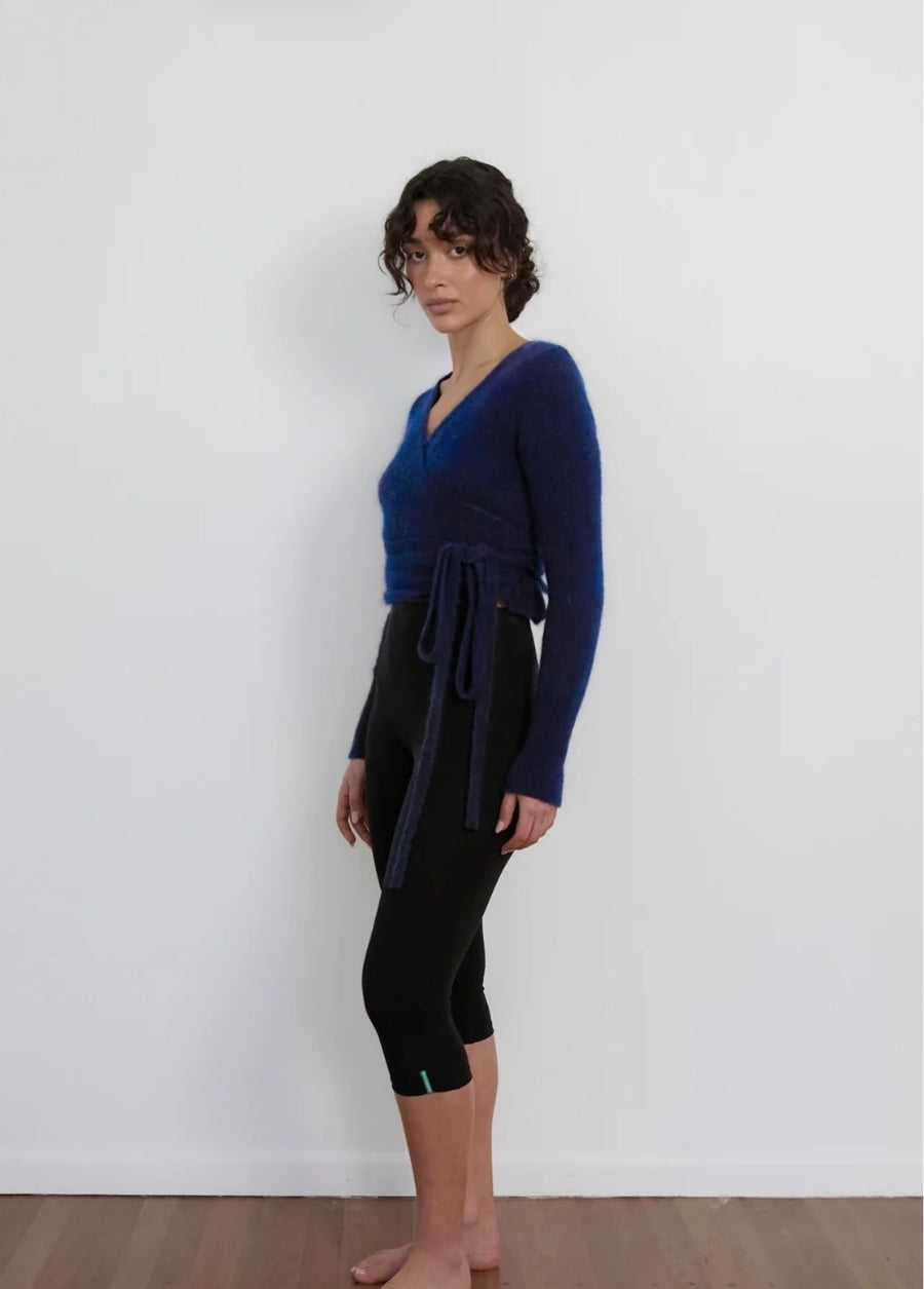 Pinky & Kamal II MOHAIR Wrap Cardigan - dark navy
