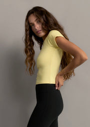Pinky & Kamal II CROPPED BABY Tee - butter