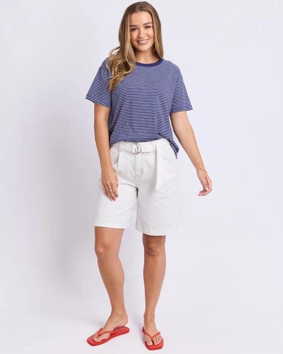 Foxwood II HUTCH STRIPE TEE - Navy