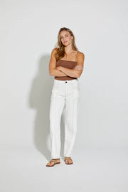 NLJ - New London Jeans - HOLBORN wide leg ankle - milk