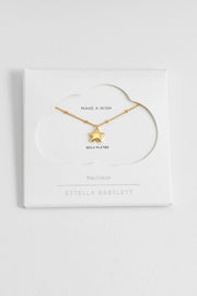 Estella Bartlett II Hand Drawn Star Pendant on Beaded Chain Necklace - Gold