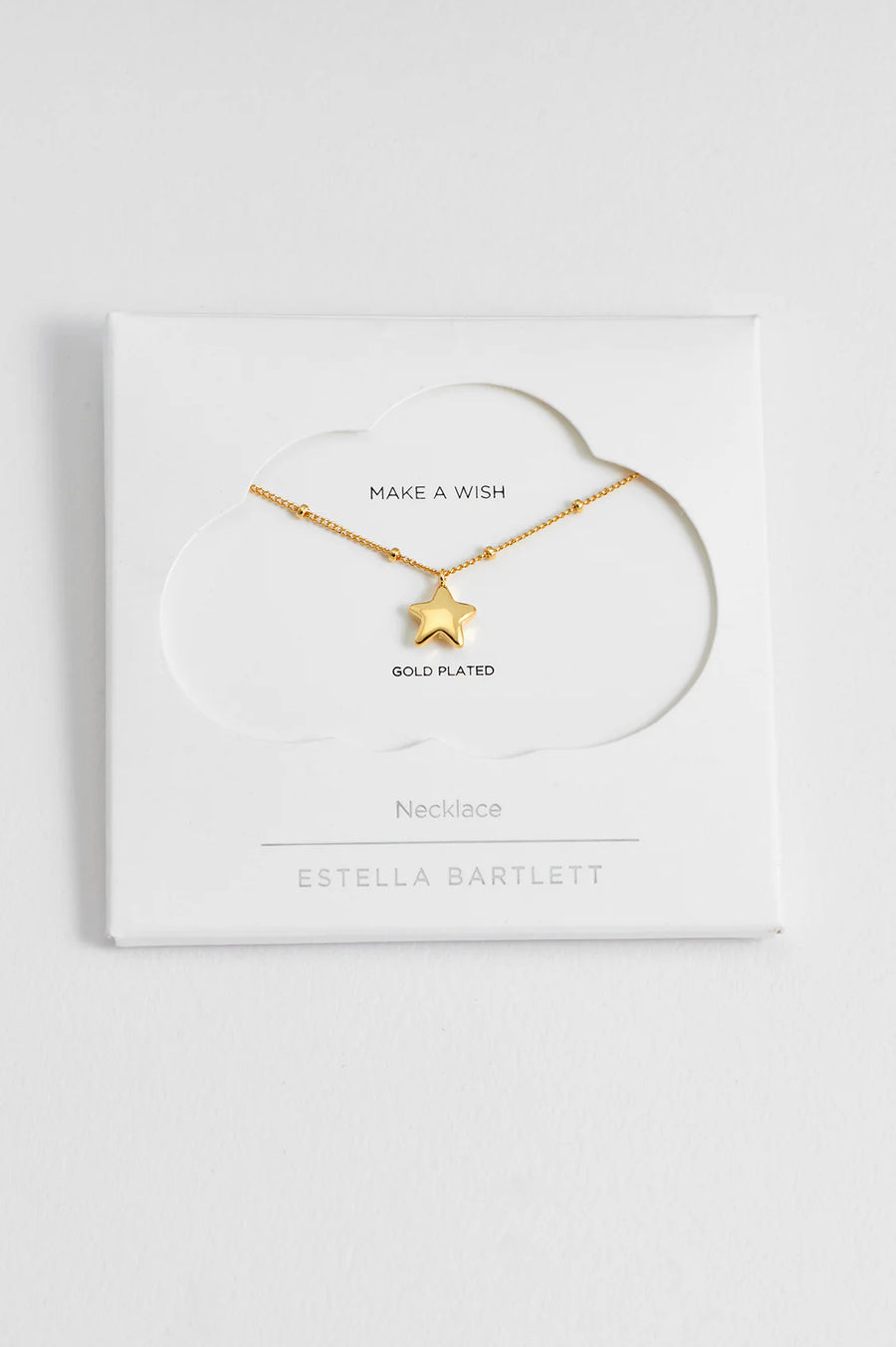 Estella Bartlett II Hand Drawn Star Pendant on Beaded Chain Necklace - Gold
