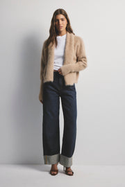 World Of Nomads II ZOE Cropped Open Cashmere Cardigan - Latte