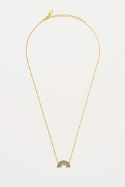 Estella Bartlett II Full Rainbow Necklace - Gold Plated