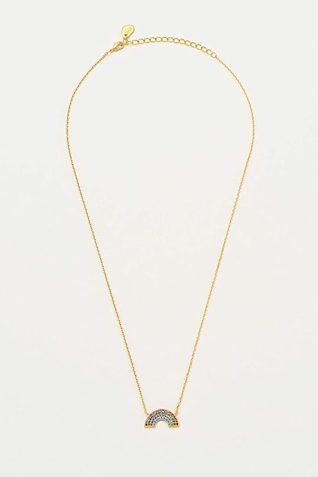 Estella Bartlett II Full Rainbow Necklace - Gold Plated