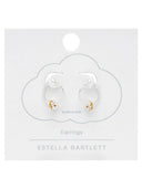 Multi Flower Hoop Earrings - Silver Plated