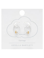 Estella Bartlett II Multi Flower Hoop Earrings - Silver Plated