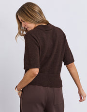 FOXWOOD II FERNIE BUTTON KNIT - coffee bean