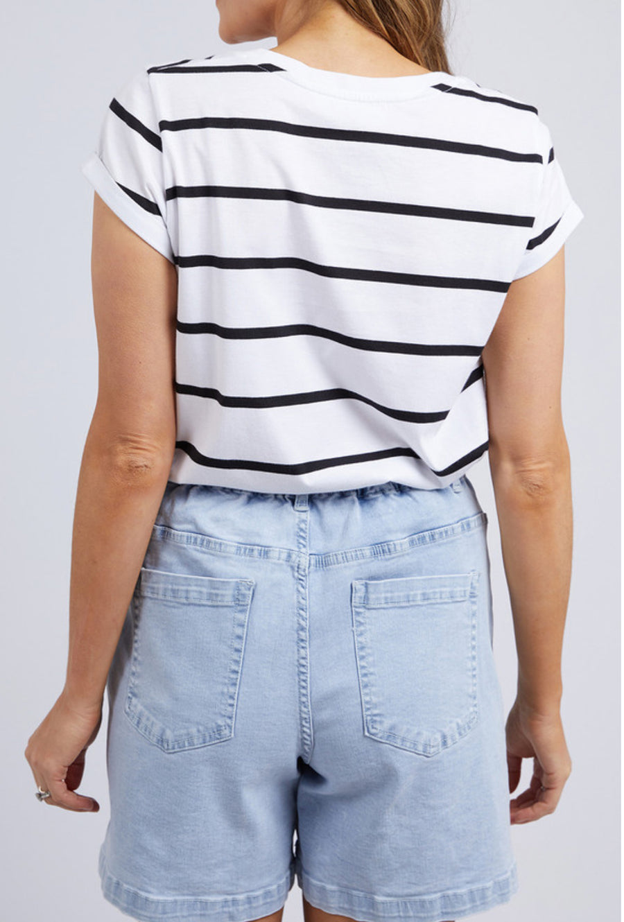 Foxwood II MANLY Stripe Tee - White / Black