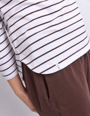 Elm Lifestyle II ELIZA Boat neck tee - choc stripe