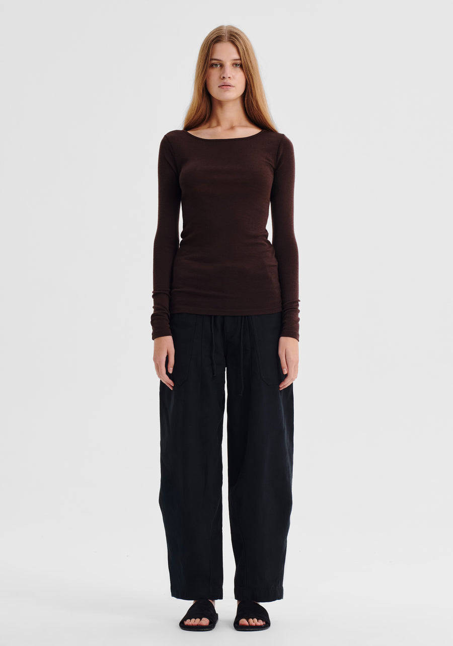 Morrison II MORRI Merino Round Neck - espresso