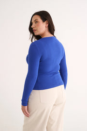 PRIMI II CATERINA SNAP BUTTON TOP - Cobalt