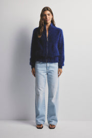 World Of Nomads II FELIX Zip Up Cashmere Bomber - Navy