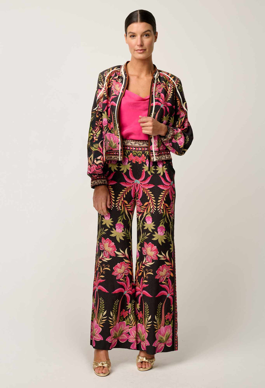 OnceWas II ARABELLA Reversible Viscose Detail Jacket - Anthos Lotos / Black