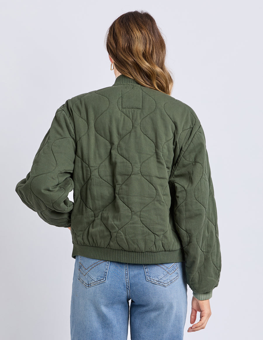 Elm Lifestyle II JEAN Quilted BOMBER Jacket - clover