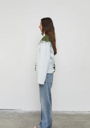 Pinky & Kamal II TIE DYE LONG SLEEVE TOP - Blue/Green
