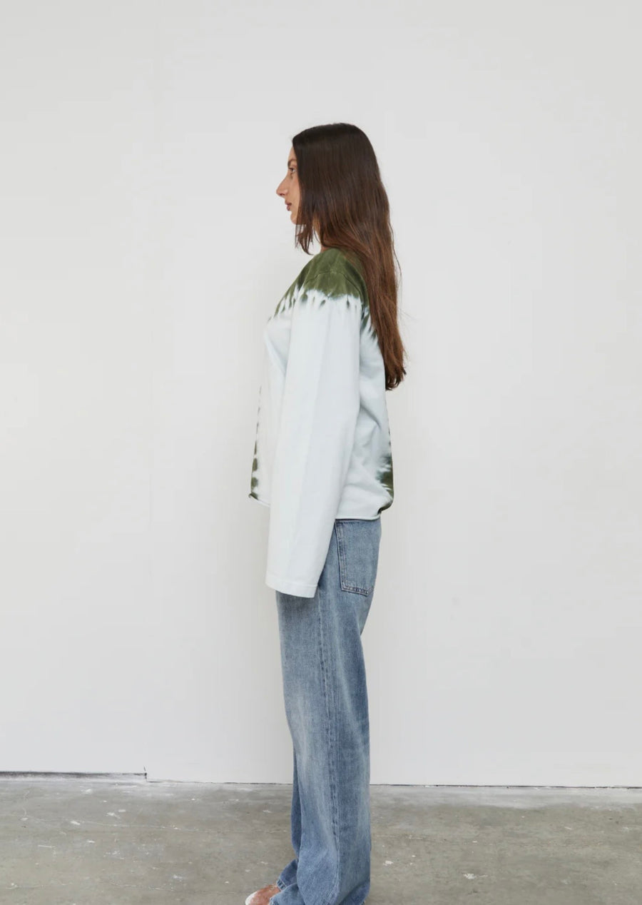 Pinky & Kamal II TIE DYE LONG SLEEVE TOP - Blue/Green