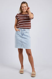 Foxwood II MANLY Strip Tee - Choc/White