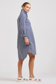 Shirty II CLASSIC Cotton Shirtdress - French Navy Stripe