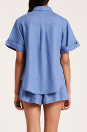 Nude Lucy II DESI Linen Shirt - cerulean blue