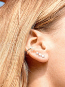 Trio Star Ear Studs - Silver