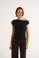 Valentina Off Shoulder Top - Black