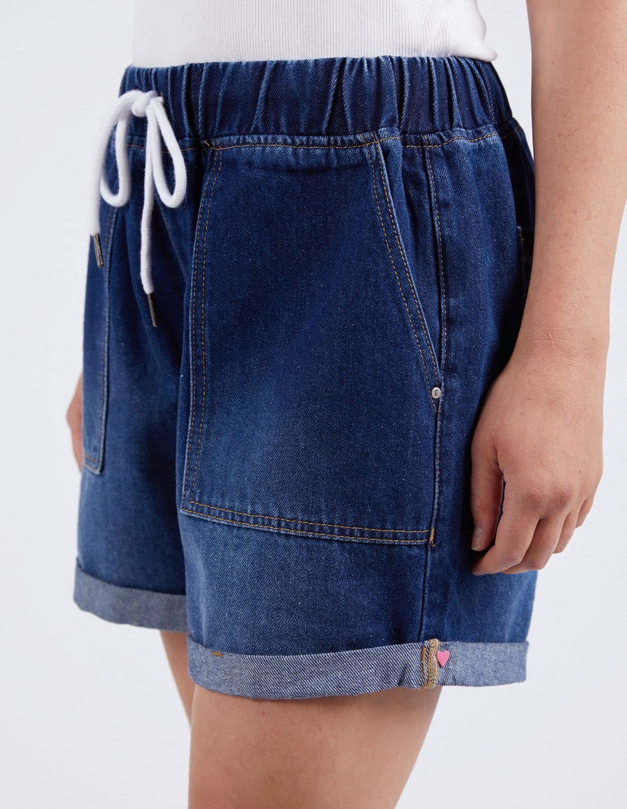 Elm Lifestyle II EMMA Relaxed Denim Short - Dark Blue