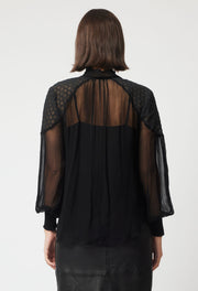 Oncewas II PHEONIX Contrast Shoulder Blouse - black