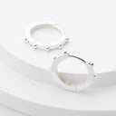 Granulated Huggy Earrings - Silver Plated