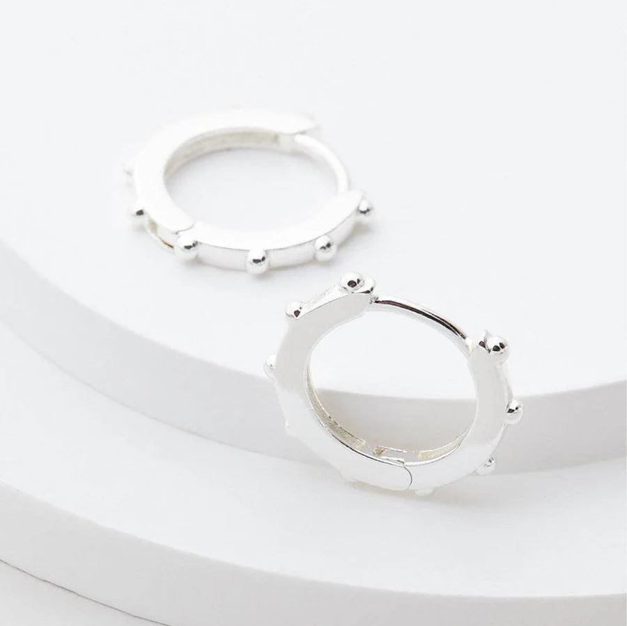 Estella Bartlett II Granulated Huggy Earrings - Silver Plated
