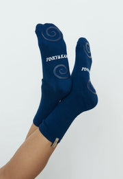 Pinky & Kamal II PLIATES SOCK - Deep Ocean,Sea Green,Lemon Cream,Pebble Grey