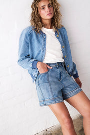 Kireina II SABRINA Bomber - Check Stitch 70s blue