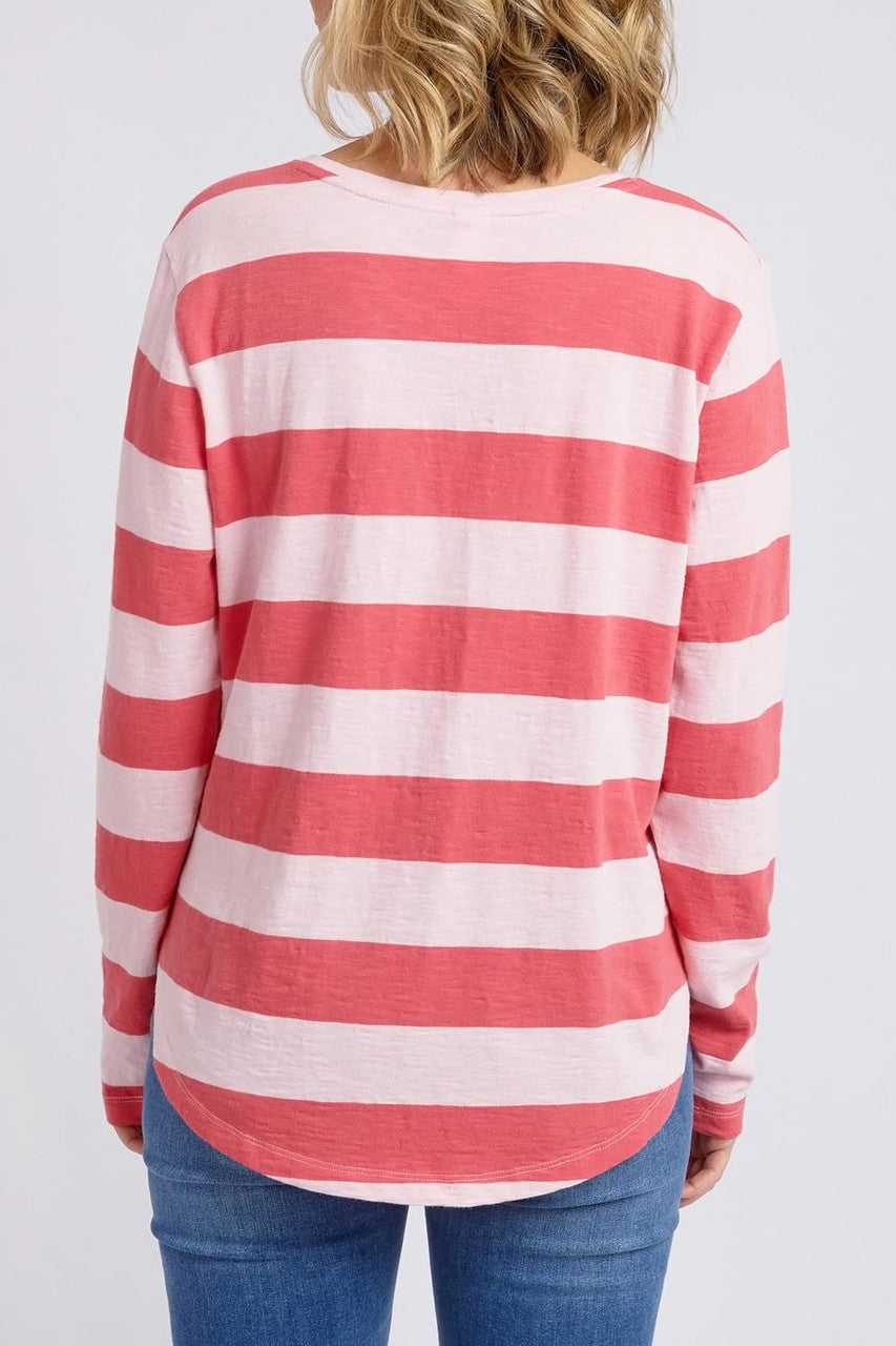 Elm Lifestyle II SPRITZ Stripe L/S Tee - Coral Pink